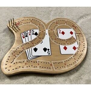 Vintage Wooden Mini 29 Cribbage Board with Pegs Complete Game Night